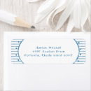 Search for blue stripe return address labels Blue and white