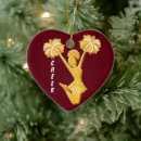 Search for maroon and gold christmas tree decorations Cheerleader