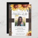 Search for sunflower celebration of life invitations Watercolor