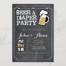 Search for beer and diaper party invitations Chalkboard