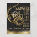 Search for black and gold masquerade party invitations Simple