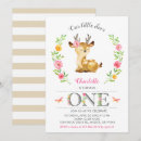 Search for baby deer birthday invitations Floral