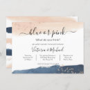Search for navy and blush gender reveal invitations Pink