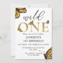 Search for gold 1st birthday invitations Safari