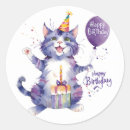 Search for purple cat stickers Birthday