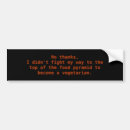 Search for funny vegetarian bumper stickers Food