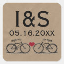 Search for bicycle wedding stickers Vintage
