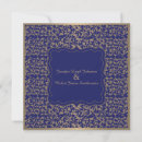 Search for gold filigree wedding invitations Navy