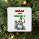 Search for funny snowman christmas tree decorations Wine