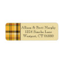 Search for plaid return address labels Gold