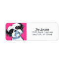Search for hot pink and black return address labels Simple
