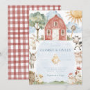 Search for barnyard farm baby shower invitations Red