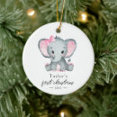 Search for pink elephant christmas tree decorations Watercolor