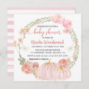 Search for floral wreath baby shower invitations Blush pink