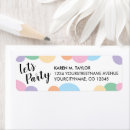 Search for birthday balloons return address labels Rainbow