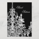 Search for chandelier sweet 16 invitations White