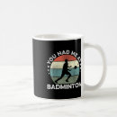 Search for train enthusiast mugs Badminton