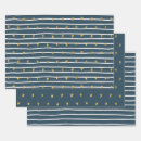 Search for stars and stripes wrapping paper Gold