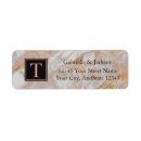 Search for wedding monogram return address labels Rose gold
