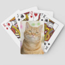 Search for orange cat playing cards Kitten