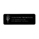 Search for black floral return address labels Botanical