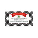 Search for red black plaid return address labels Modern