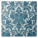 Search for vintage blue white floral tiles Watercolor