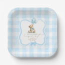 Search for blue gingham plates Teddy bear baby shower