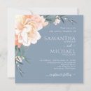 Search for dusty blue and peach wedding invitations Eucalyptus