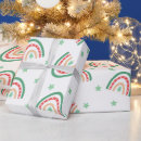 Search for rainbow christmas tree wrapping paper Green