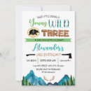 Search for young wild and 3 birthday invitations Boy 3rd birthday