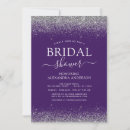 Search for purple and silver bridal shower invitations Glitter