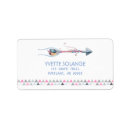 Search for pink feathers return address labels Watercolor