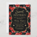 Search for red black sweet 16 invitations Roses