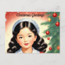 Search for old fashioned girl postcards Christmas greetings