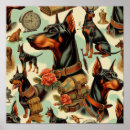 Search for doberman painting posters Retro