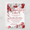 Search for red surprise party invitations Glitter