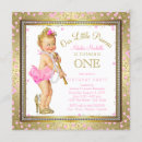 Search for pink and gold 1st birthday invitations Princess