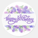 Search for floral birthday card stickers Purple