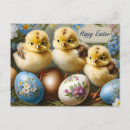 Search for happy chicken postcards Easter eggs