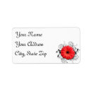 Search for red daisy return address labels White