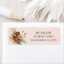Search for bumblebee return address labels Watercolor
