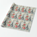 Search for paris christmas wrapping paper Red