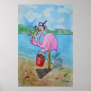 Search for whimsical pink flamingo art Beach