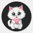 Search for cute white cat stickers Heart