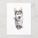 Search for husky dogs postcards Watercolor