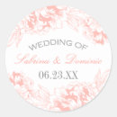 Search for coral and grey wedding stickers For her