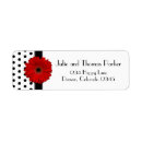 Search for black red white return address labels Retro