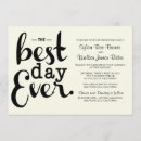 Search for best day ever wedding invitations Typography