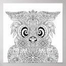 Search for doodle owl posters Zen doodle style